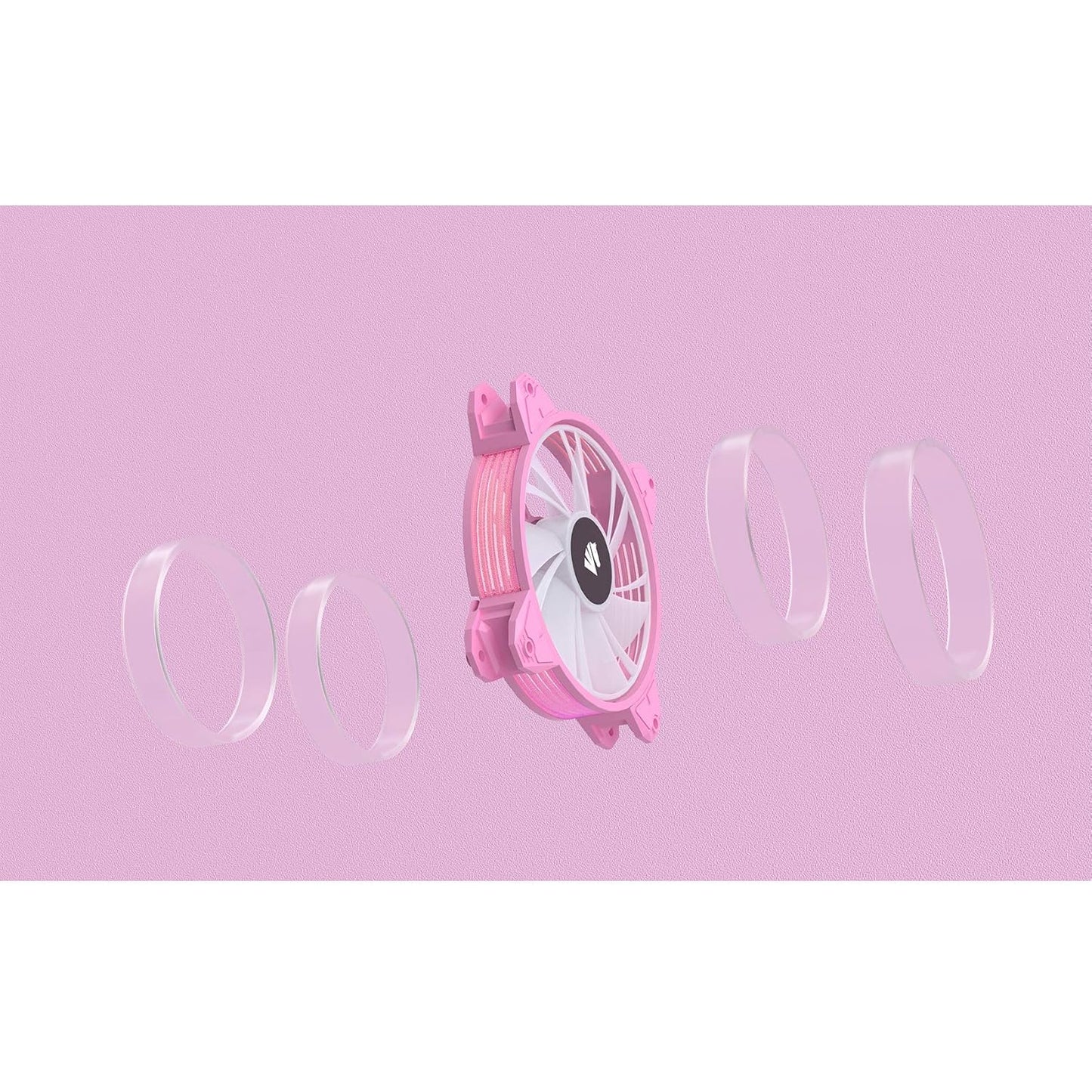 Magic-C Argb Case Fans with Transparent Light Frame Design,120Mm Quiet Computer Cooling PC Fans, 5V ARGB Motherboard SYNC/RC Controller with Hub (3Pack Pink)