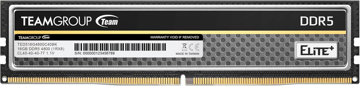 Elite plus DDR5 16GB 4800Mhz PC5-38400 CL40 Unbuffered Non-Ecc 1.1V UDIMM 288 Pi