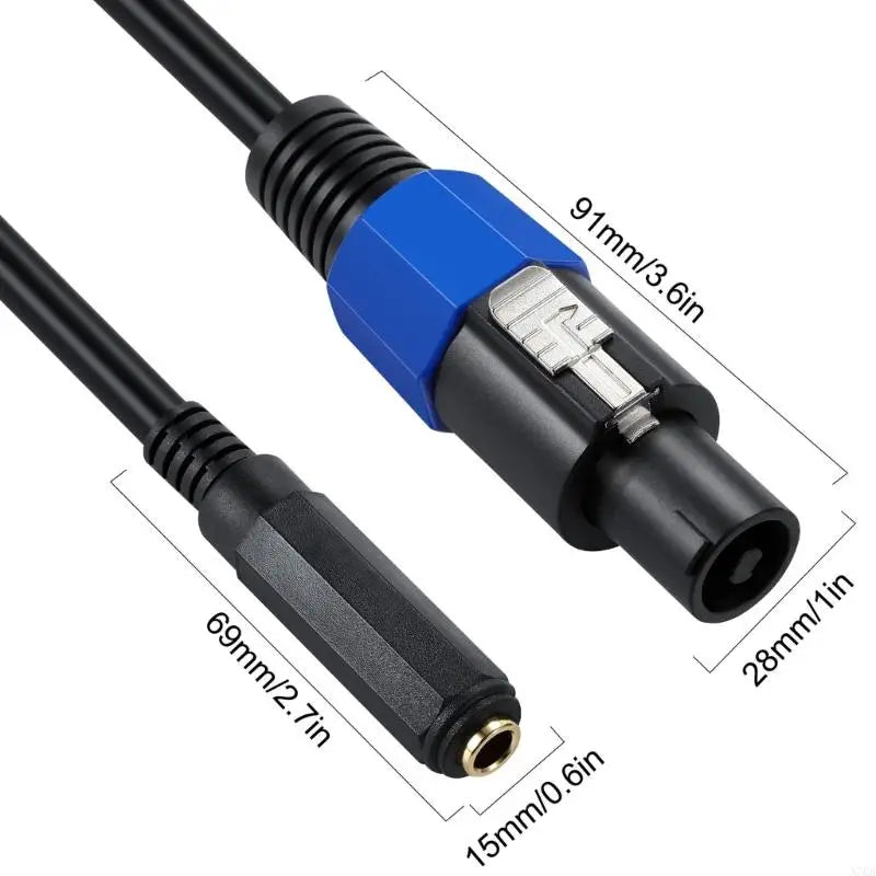 A70B 1/4 TS Female to Speakon Male Speaker Cables Speakon to 6.35Mm Mono Adapter Speaker Plug Adapter 1/4" to Twist Lock