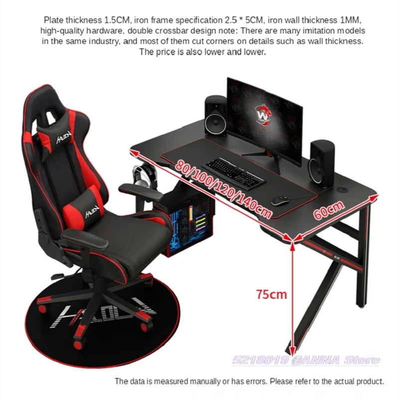 100X60X75Cm K Game Table White Computer Table Household Simple Desktop Office Working Desk Black Gaming Table Useful Small Desk