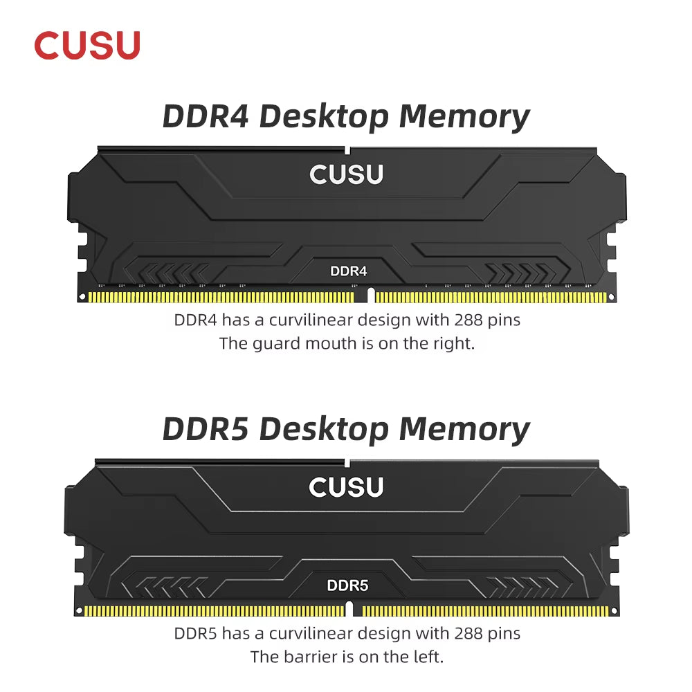 RAM DDR4 8GB 16GB Memory 3200Mhz 3600Mhz DDR5 5600Mhz 6400Mhz Desktop Ram 288Pin Udimm for Intel AMD Motherboard