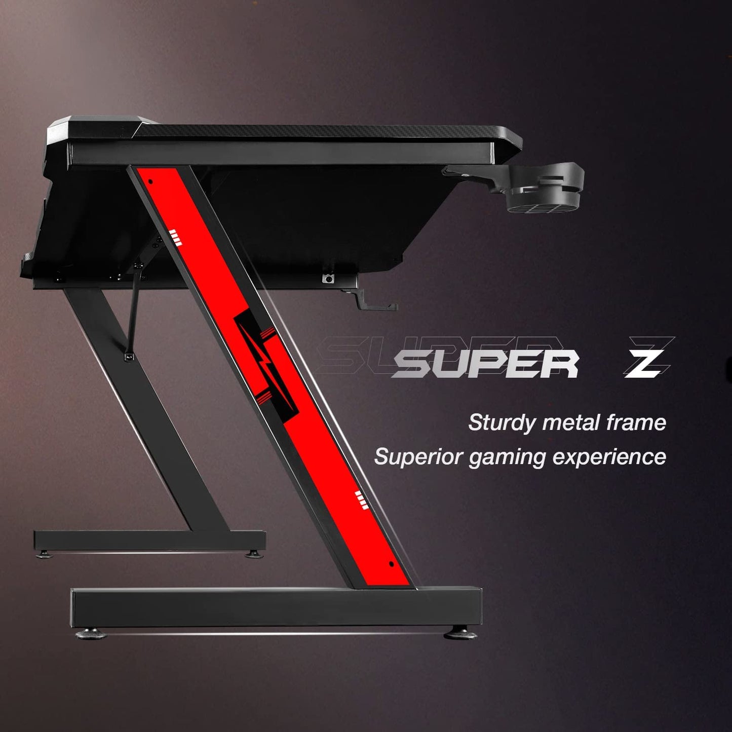 Gaming Desk, Computer and Gaming Table Z Shaped for Pc, Workstation, Home, Offic