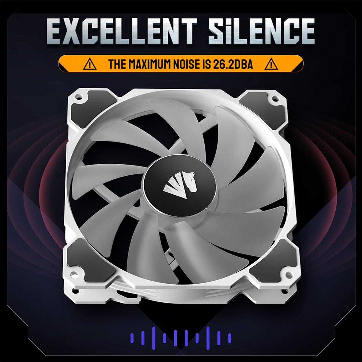 140Mm Argb Pwm Fan, Triple Computer Case Fan with Advanced Hydraulic Bearing for Silent Operation, Standard 140 Mm Case Fan with 3 Pin Interface(3Pack White)