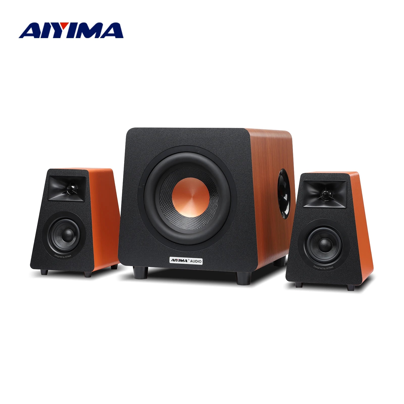 2.1 Channel Bluetooth Speaker + 800X Subwoofer Hifi Home Sound Theater Wood Speakers Combination DIY Bookshelf Speakers