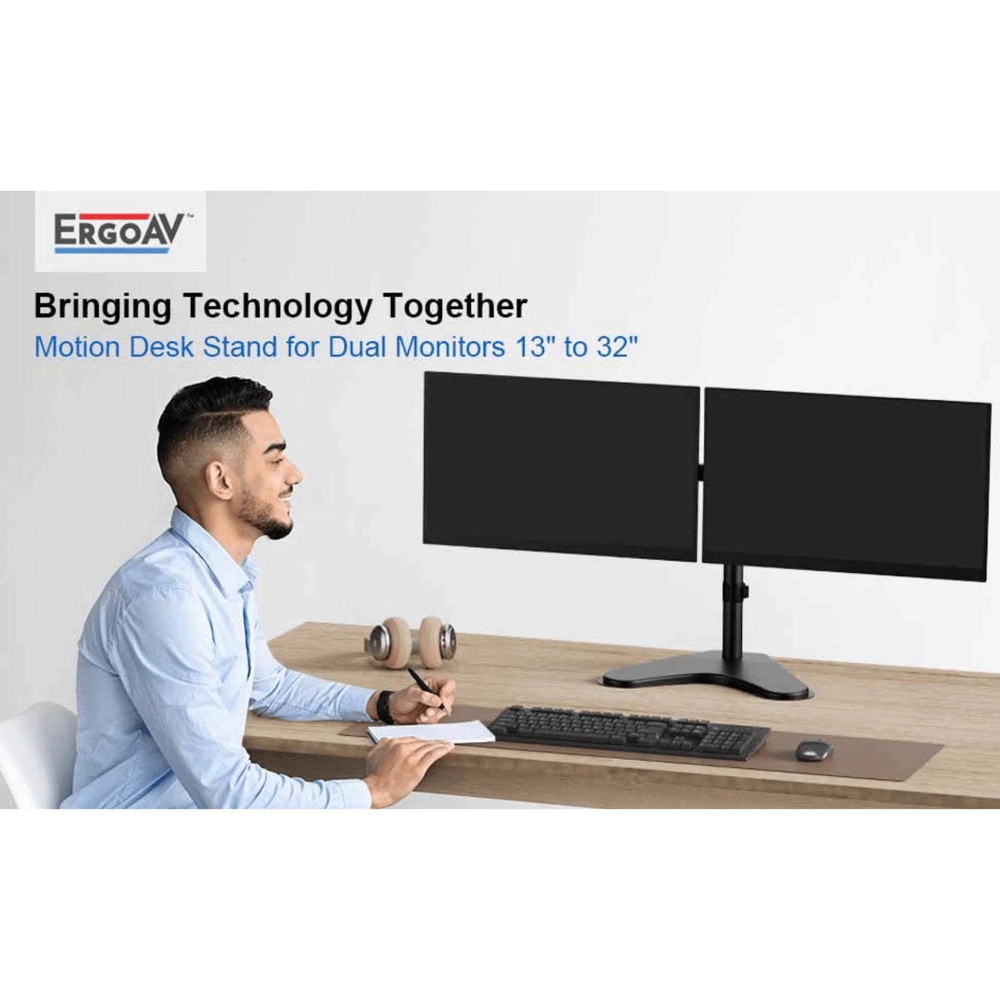 Ergoav Motion Desk Stand for Dual Monitors 13" to 32"