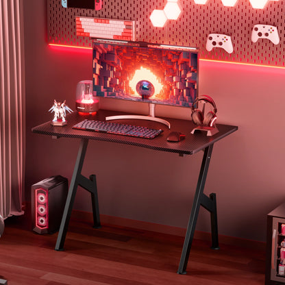 32 Inch Gaming Desk, Ergonomic Gamer Table, Gamer Workstations for Adult and Teen, Black