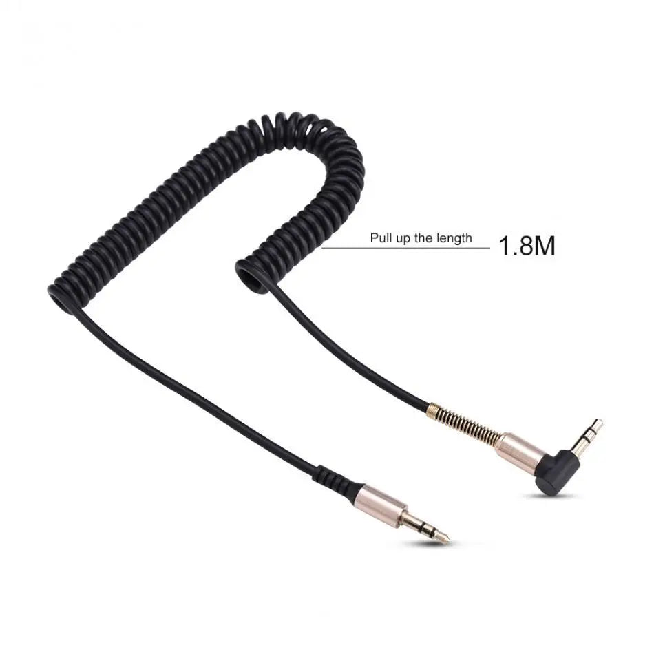 3.5 Jack Aux Cable 3.5Mm Car Spring Audio Cable Gold Plated Jack Male to Male Speaker Cables for Headphone Speaker