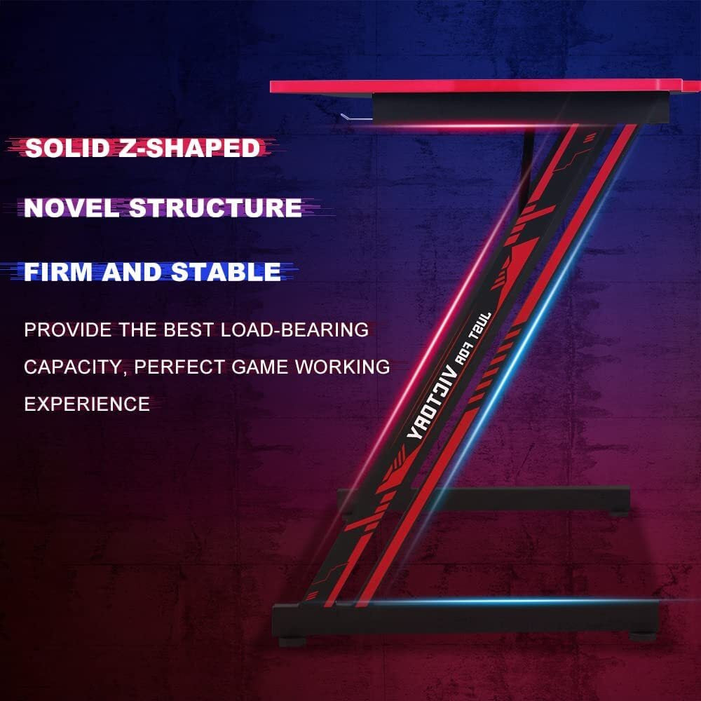 39.4" Gaming Desk Computer Gaming Writing Table Modern Ergonomic Racing Style