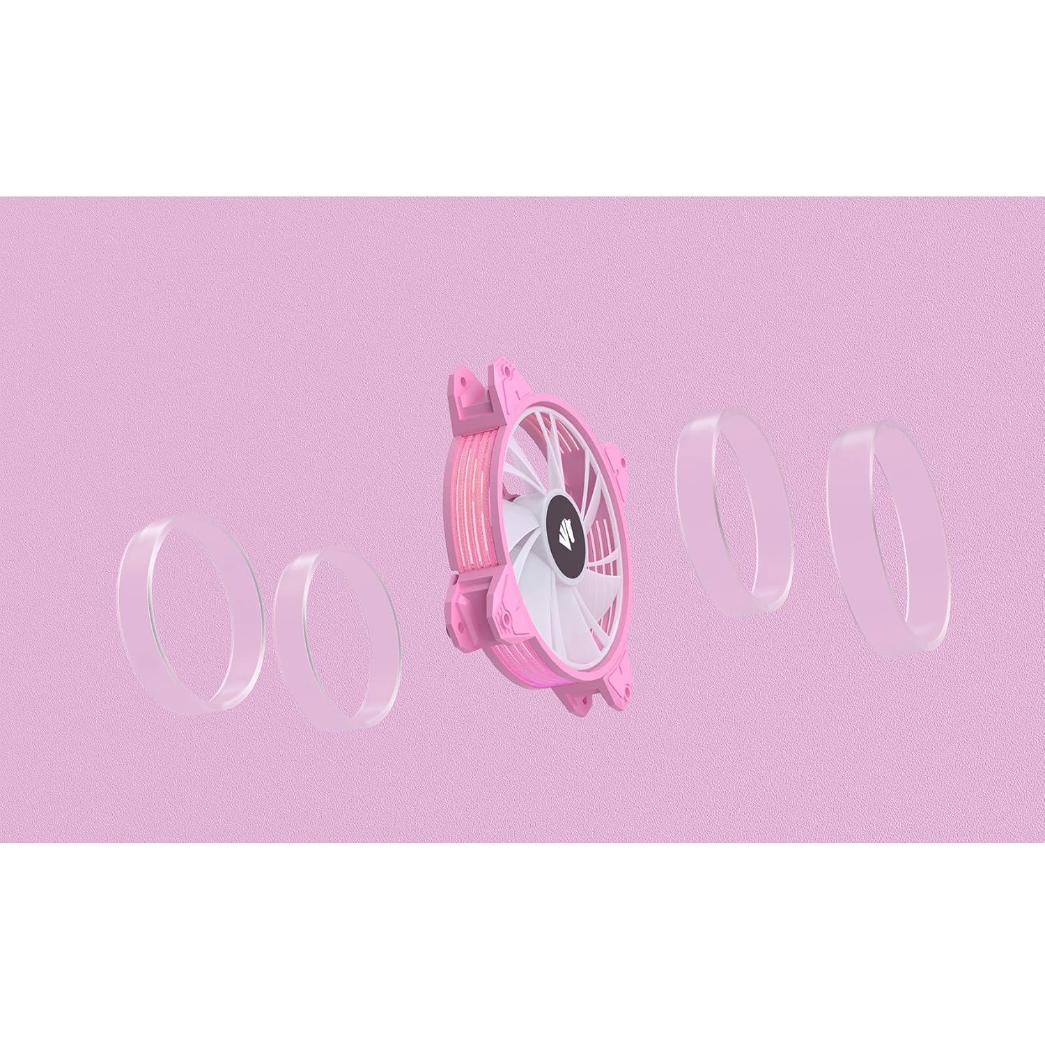 Magic-C Argb Case Fans with Transparent Light Frame Design,120Mm Quiet Computer Cooling PC Fans, 5V ARGB Motherboard SYNC/RC Controller with Hub (3Pack Pink)