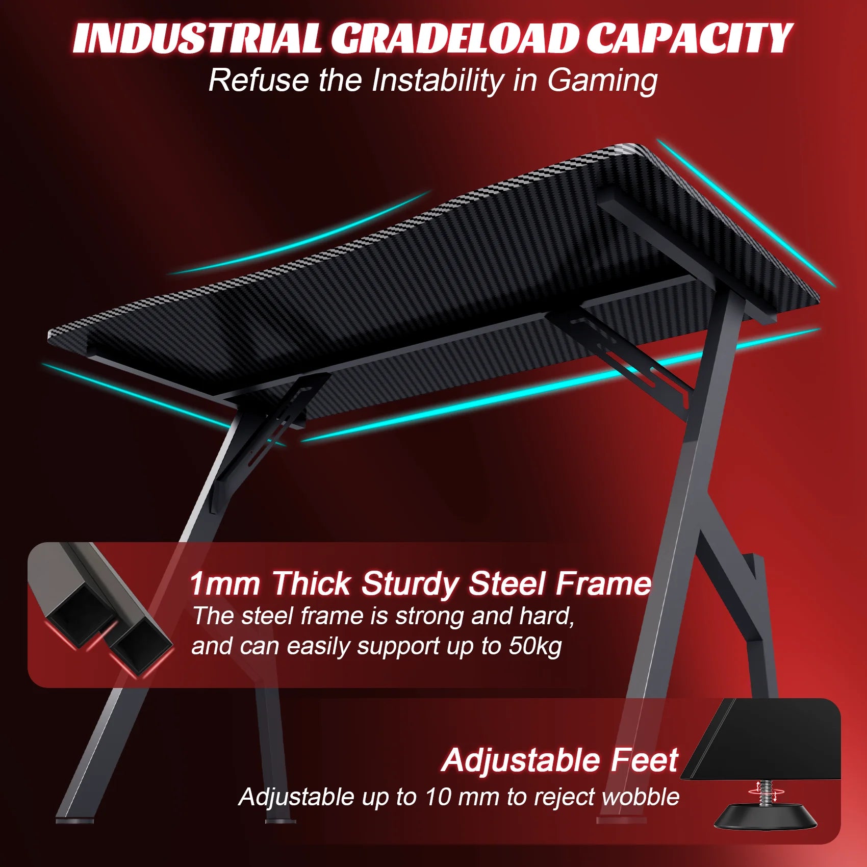 32 Inch Gaming Desk, Ergonomic Gamer Table, Gamer Workstations for Adult and Teen, Black
