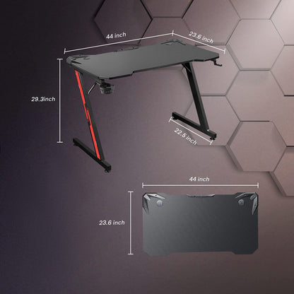 Gaming Desk, Computer and Gaming Table Z Shaped for Pc, Workstation, Home, Offic