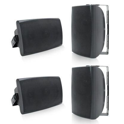 4PCS 6.5‘’ 800W Outdoor Bluetooth Speakers Wired Waterproof with Multifunctional Amplifier Wall Mount Speakers for Patio