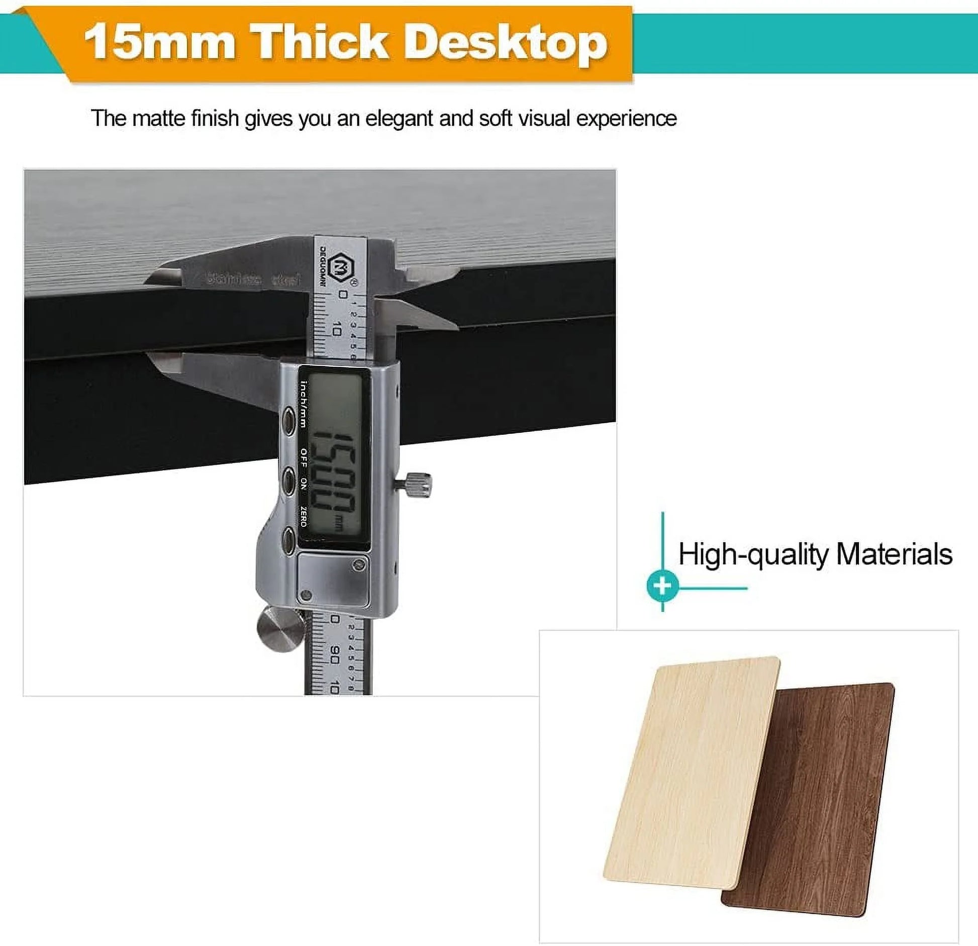 39 Inch Computer Desk Modern Writing Desk, Simple Study Table, Industrial Office Desk, Sturdy Laptop Table for Home Office, Black