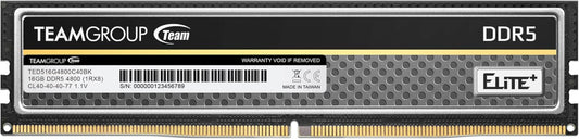 Elite plus DDR5 16GB 4800Mhz PC5-38400 CL40 Unbuffered Non-Ecc 1.1V UDIMM 288 Pi