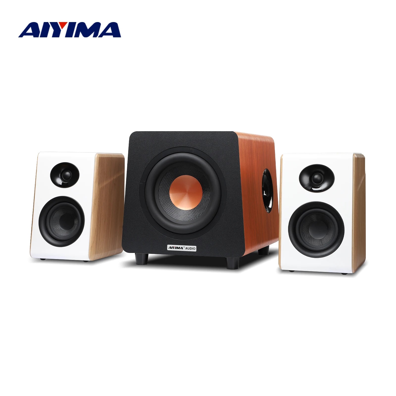 2.1 Channel Bluetooth Speaker + 800X Subwoofer Hifi Home Sound Theater Wood Speakers Combination DIY Bookshelf Speakers