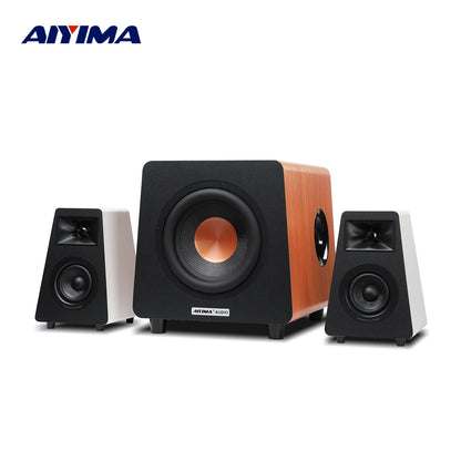 2.1 Channel Bluetooth Speaker + 800X Subwoofer Hifi Home Sound Theater Wood Speakers Combination DIY Bookshelf Speakers
