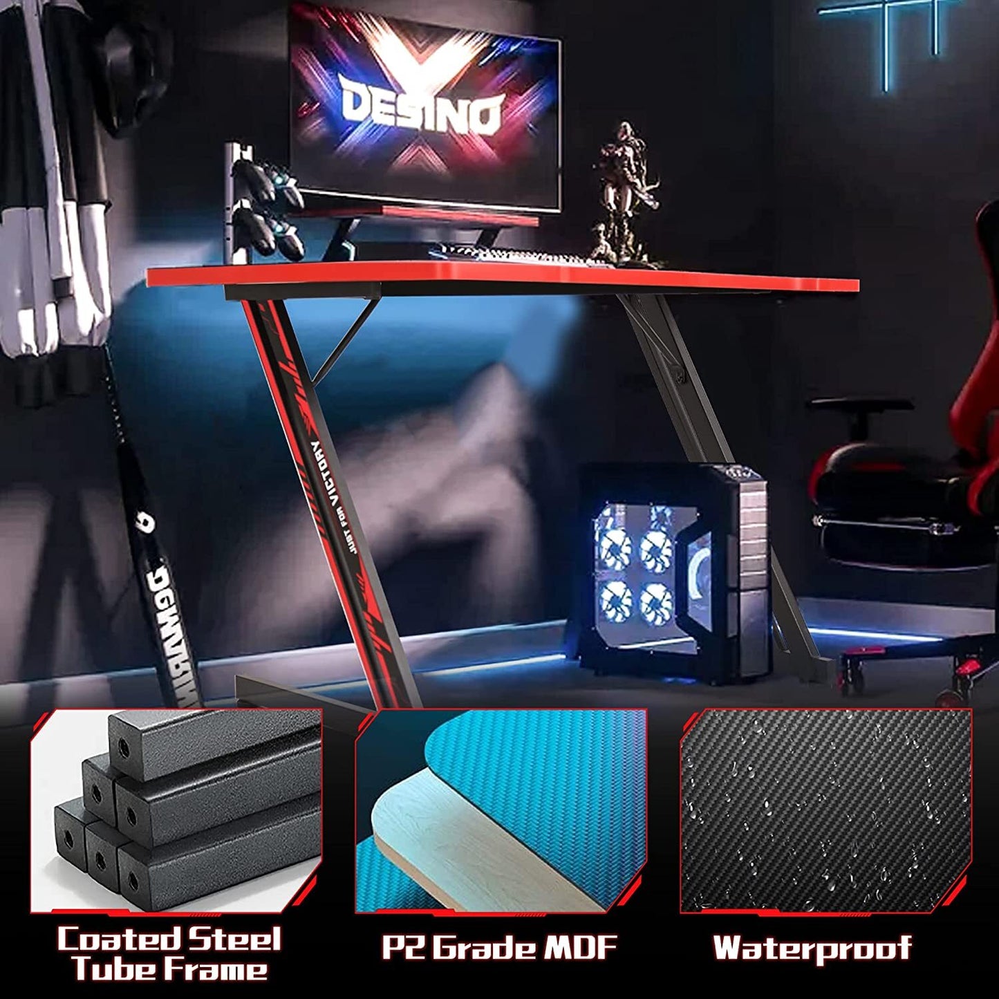 39.4" Gaming Desk Computer Gaming Writing Table Modern Ergonomic Racing Style