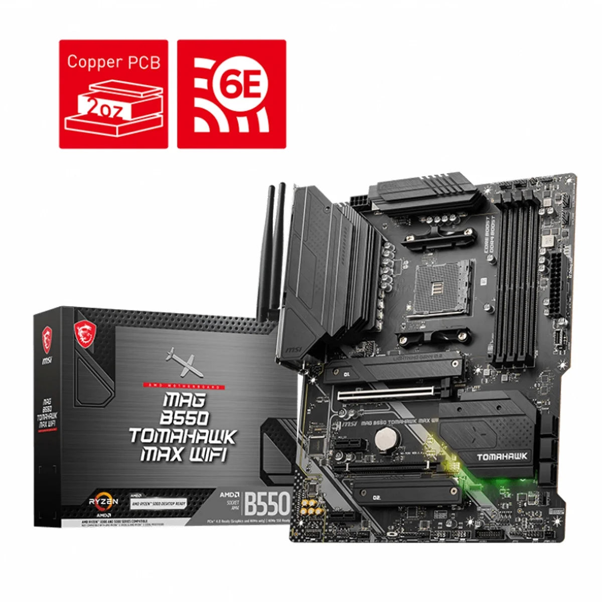 MAG B550 TOMAHAWK MAX Wi-Fi AM4 SATA 6Gb/S ATX Gaming Motherboard