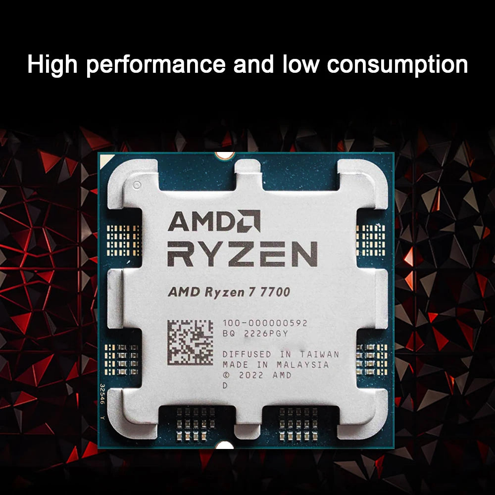 Ryzen 7 7700 Processor 5.3Ghz 8-Core 16-Thread 40MB Game Cache 5NM TDP 65W Socket AM5 Gaming CPU Integrated Graphics