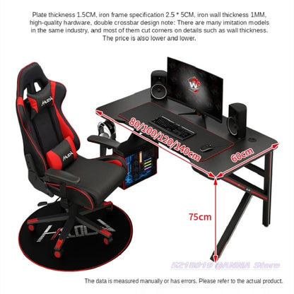 100X60X75Cm K Game Table White Computer Table Household Simple Desktop Office Working Desk Black Gaming Table Useful Small Desk