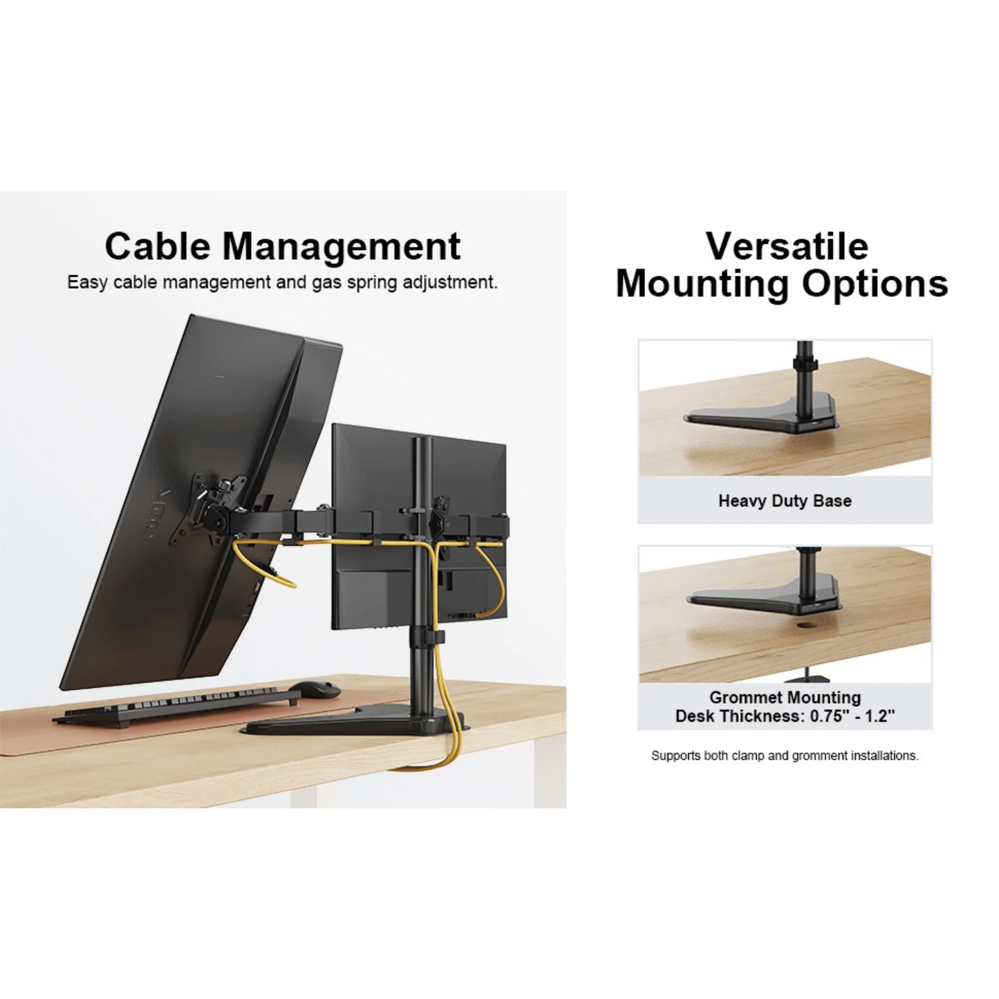 Ergoav Motion Desk Stand for Dual Monitors 13" to 32"
