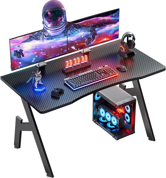 32 Inch Gaming Desk, Ergonomic Gamer Table, Gamer Workstations for Adult and Teen, Black