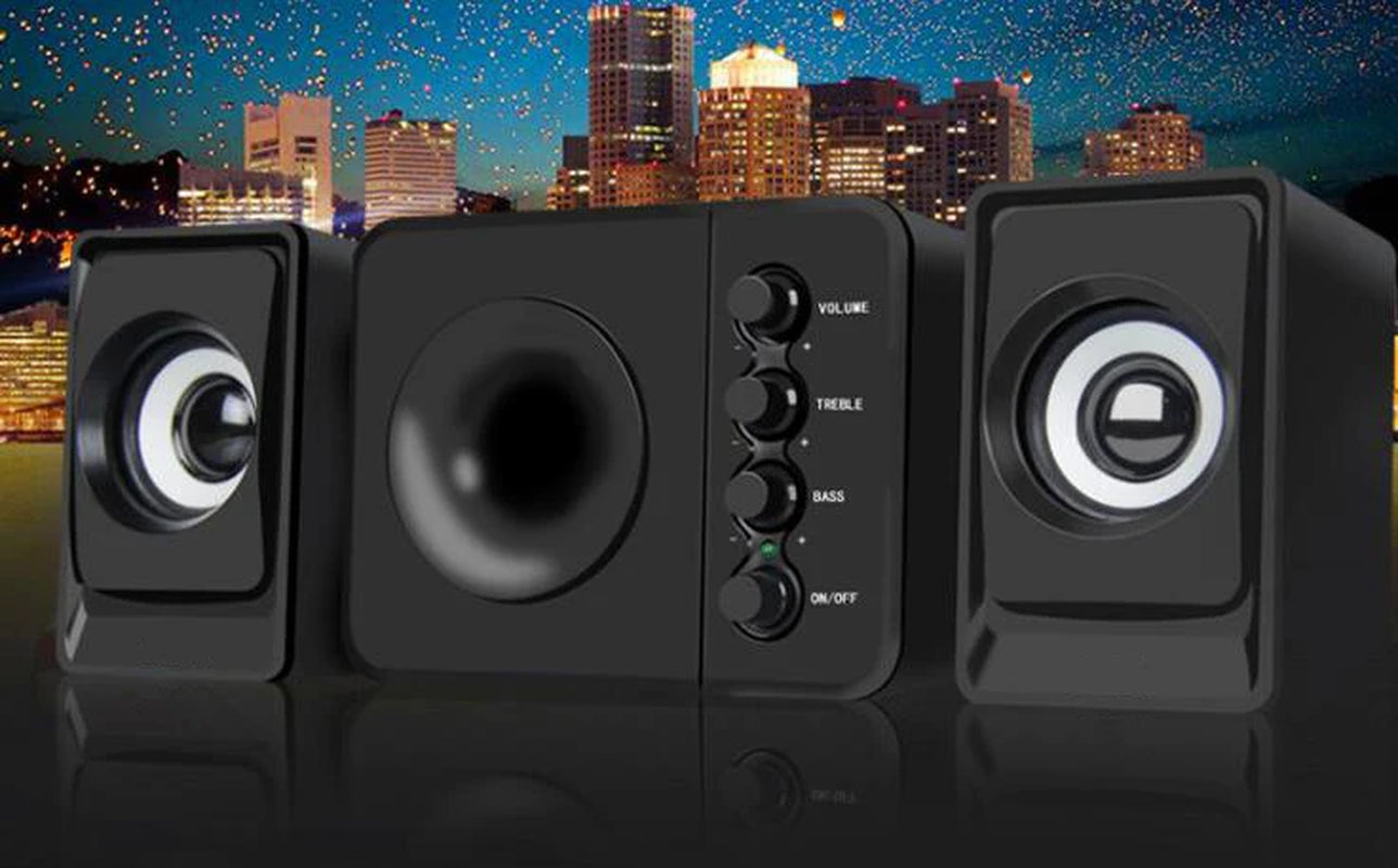 2.1 Usb-Powered Desktop Speakers, Knob Control, Computer Stereo Speaker with Subwoofer Gaming and Multimedia PC Speakers