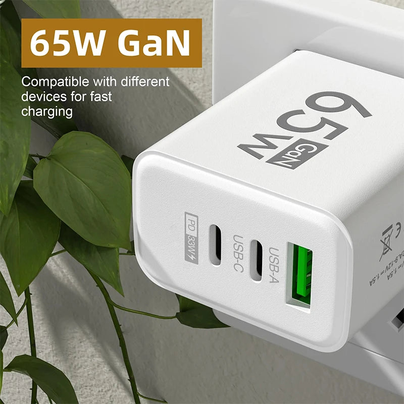 Gan Fast Charging USB Type C Charger PD 3.0 Quick Charge Wall for Phone Adapter for Iphone 15 Xiaomi Huawei Samsung Oneplus