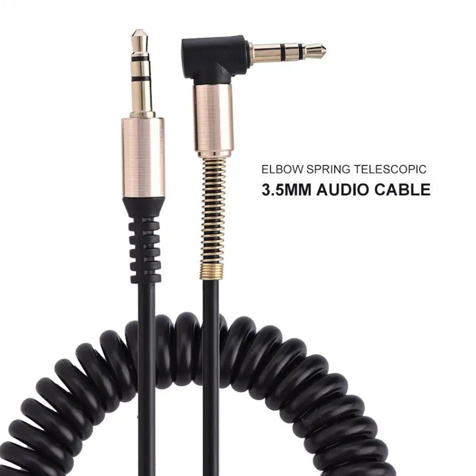3.5 Jack Aux Cable 3.5Mm Car Spring Audio Cable Gold Plated Jack Male to Male Speaker Cables for Headphone Speaker