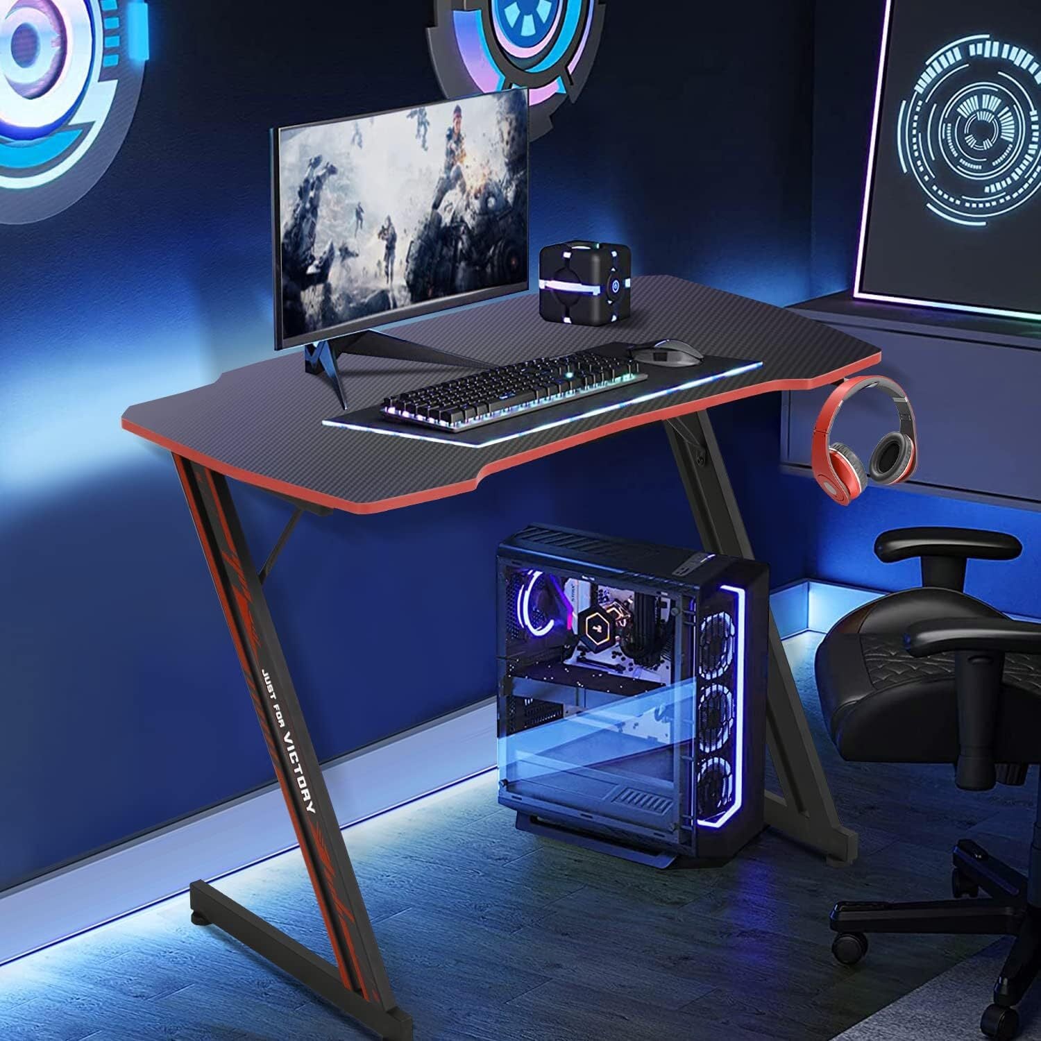 39.4" Gaming Desk Computer Gaming Writing Table Modern Ergonomic Racing Style