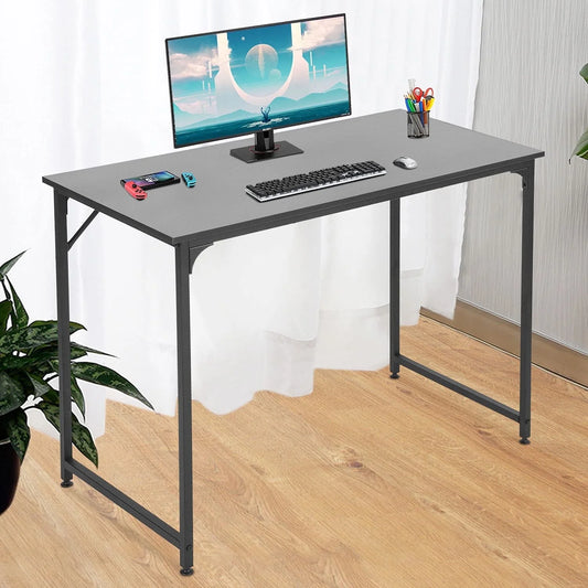 39 Inch Computer Desk Modern Writing Desk, Simple Study Table, Industrial Office Desk, Sturdy Laptop Table for Home Office, Black