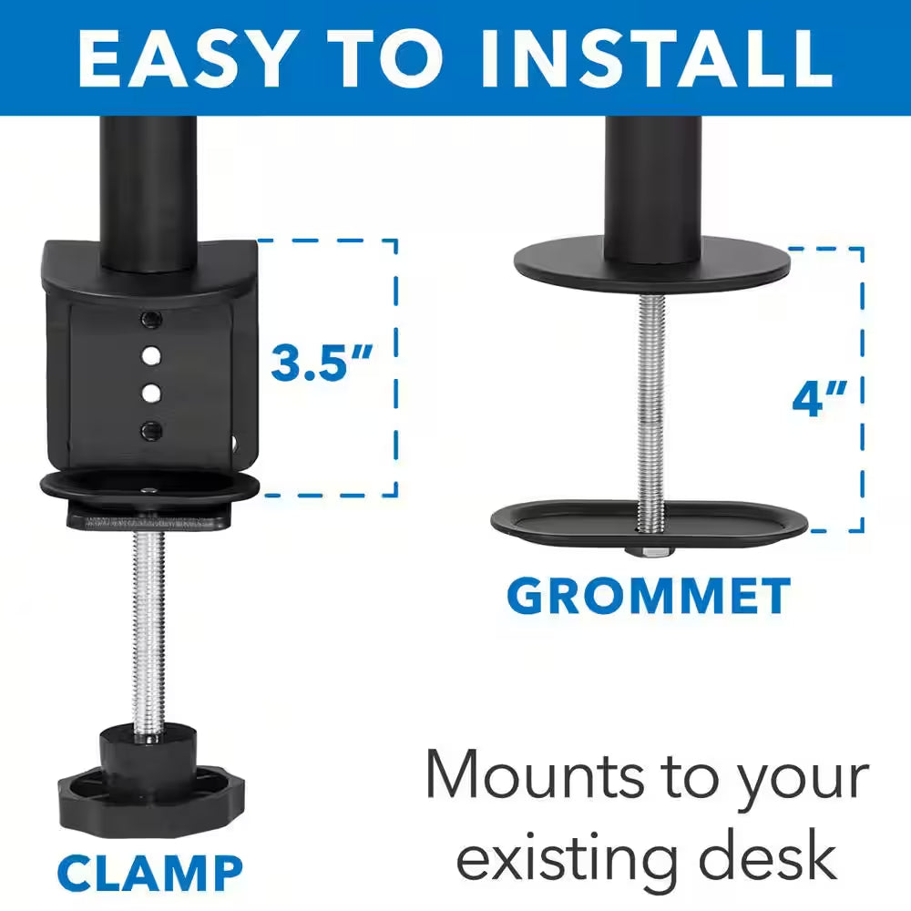 Full Motion Dual Monitor Desk Mount Fits 32 In. Monitors