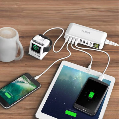 60W 8 Port USB Fast Charger QC3.0 HUB Smart Quick Charge LED Display Multi USB Charging Station Mobile Phone Desktop Home