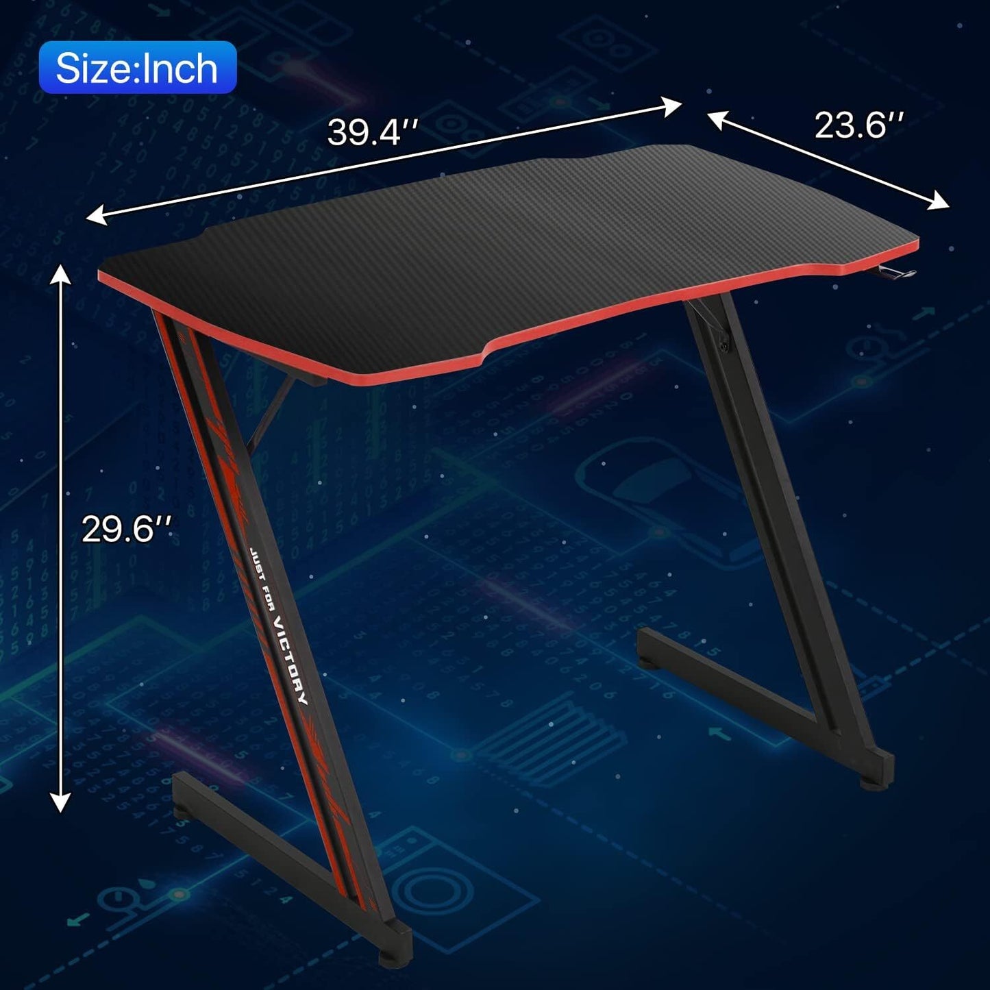 39.4" Gaming Desk Computer Gaming Writing Table Modern Ergonomic Racing Style