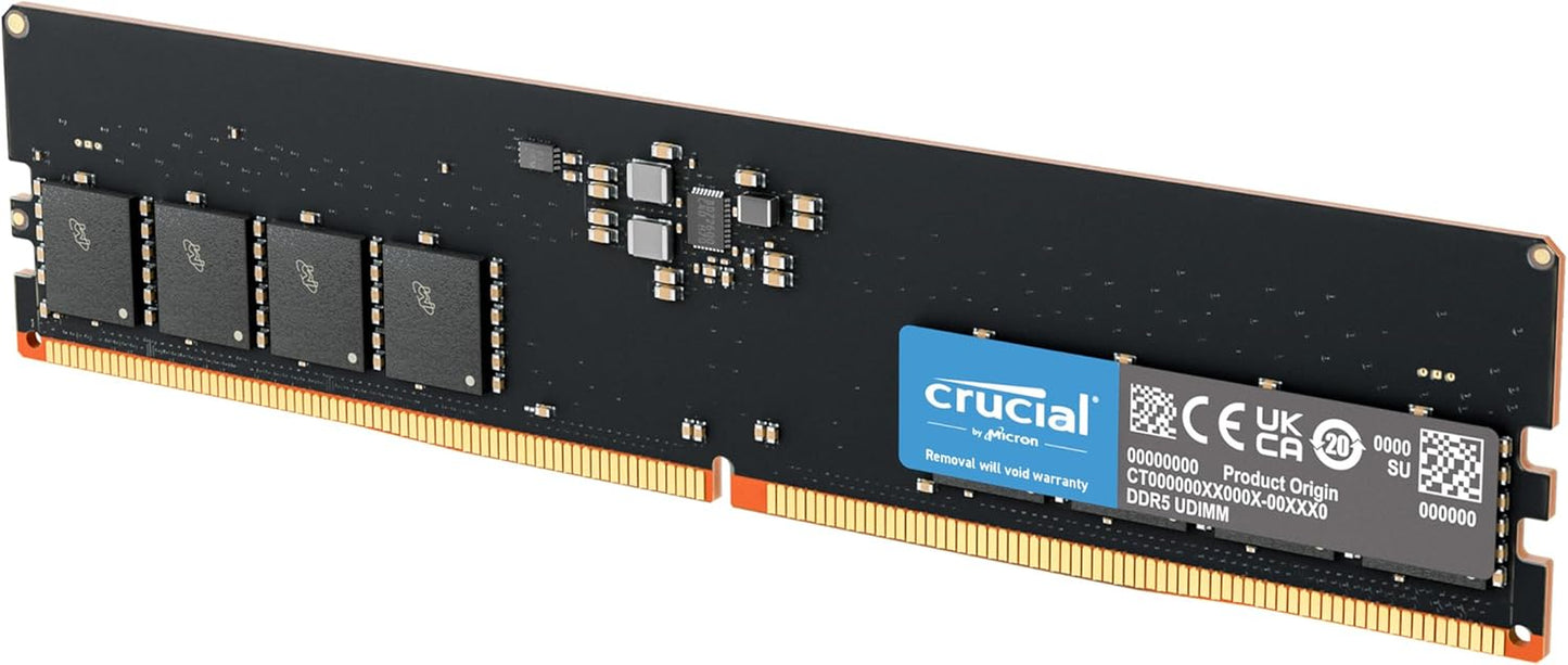 8GB DDR5 RAM, 4800Mhz Desktop Memory, UDIMM 288-Pin, Compatible with 13Th Gen Intel Core and AMD Ryzen 7000 - CT8G48C40U5